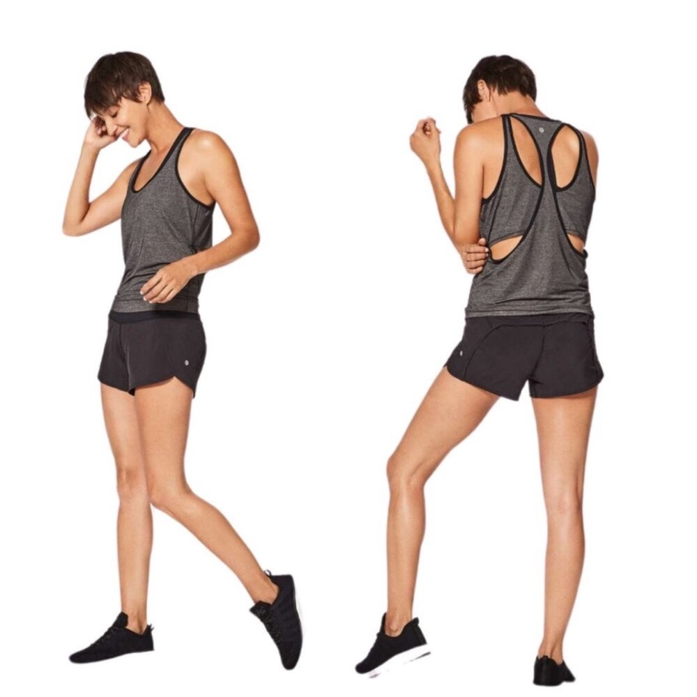 Lululemon Run Times Shorts 4" Athletic Solid Black Women's Lined size 12